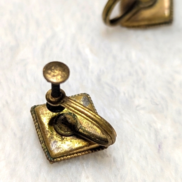 Antique/Rare Fabbrica Angelo Pressar (FAP) Mosaic Floral Earrings Made in Italy - Picture 5 of 7